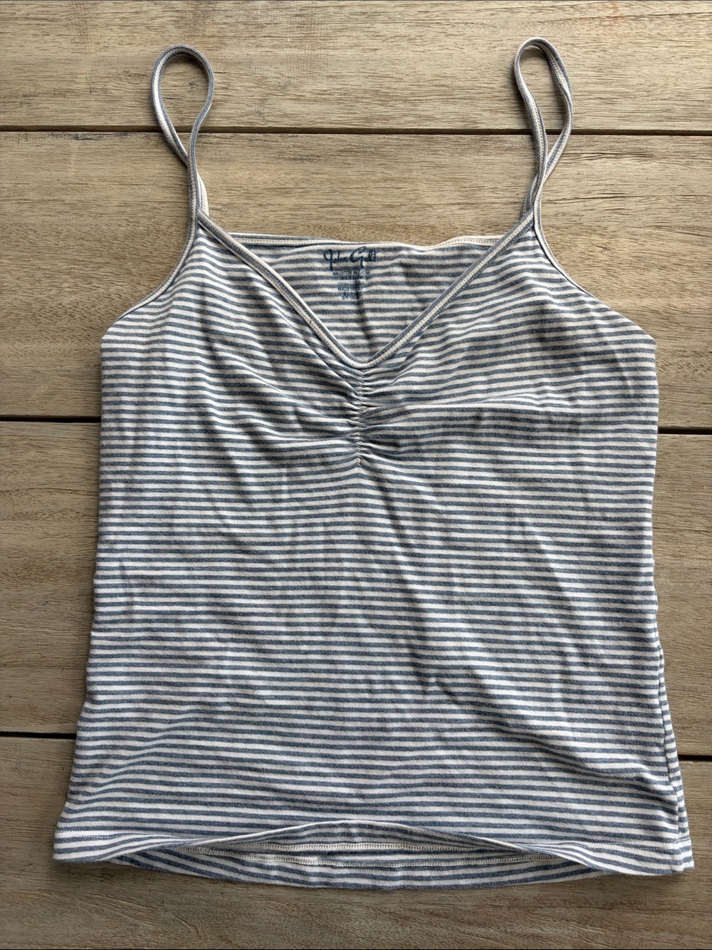 John Gott Blue & White Striped Spaghetti Strap Cami